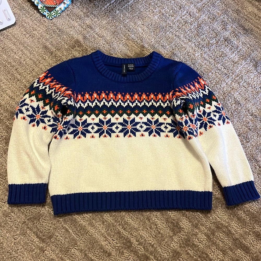 Blue and white Janie and Jack sweater